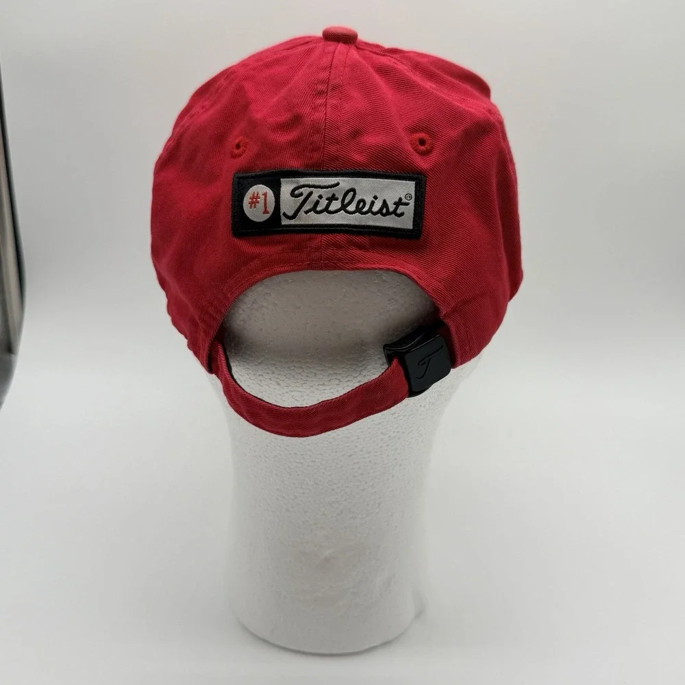 Titleist Pro V1 FootJoy FJ Hat Red Adjustable Strapback Golf Performance Cap